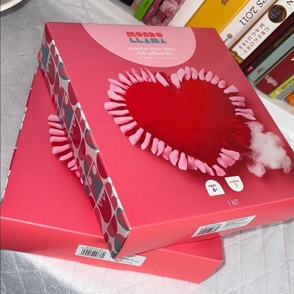 2 KITS Mondo Llama Heartfelt Red Pillow Craft Kit (2 kits) - Picture 2 of 5